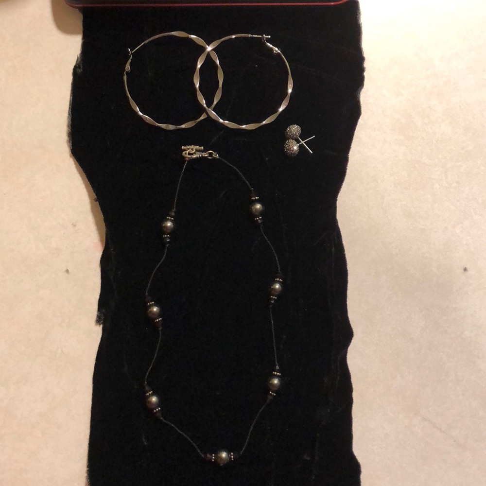 Earrings and necklace